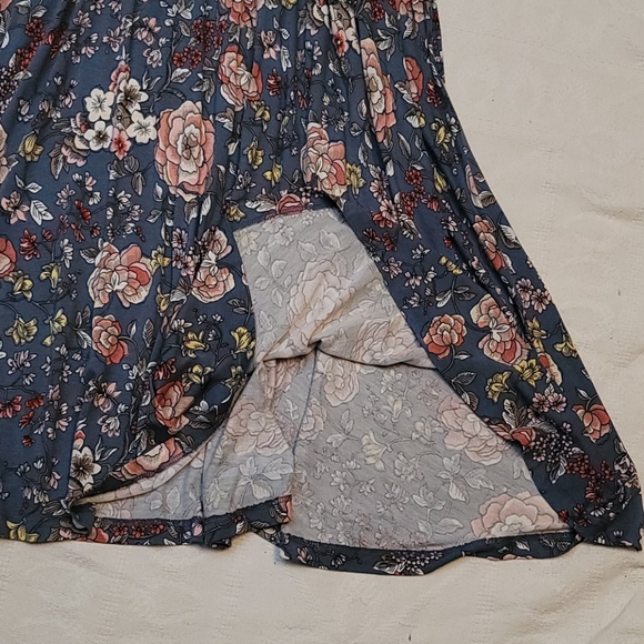 Loft dress floral sleeveless open back full skirt - Picture 5 of 10